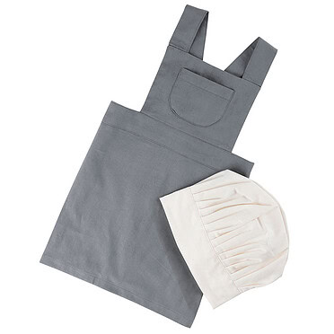 Sebra Kinderschort met Koksmuts - Classic Grey/Classic White
