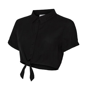 Mamalicious Norma crop shirt - Black
